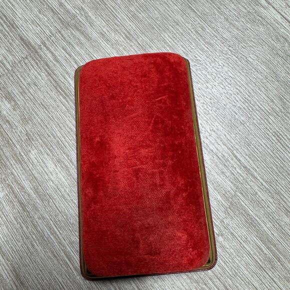 Vintage Mt Vernon Watch Co Mehls Jewelry Box Velvet Red Trinket Case 4x3 - Picture 3 of 6